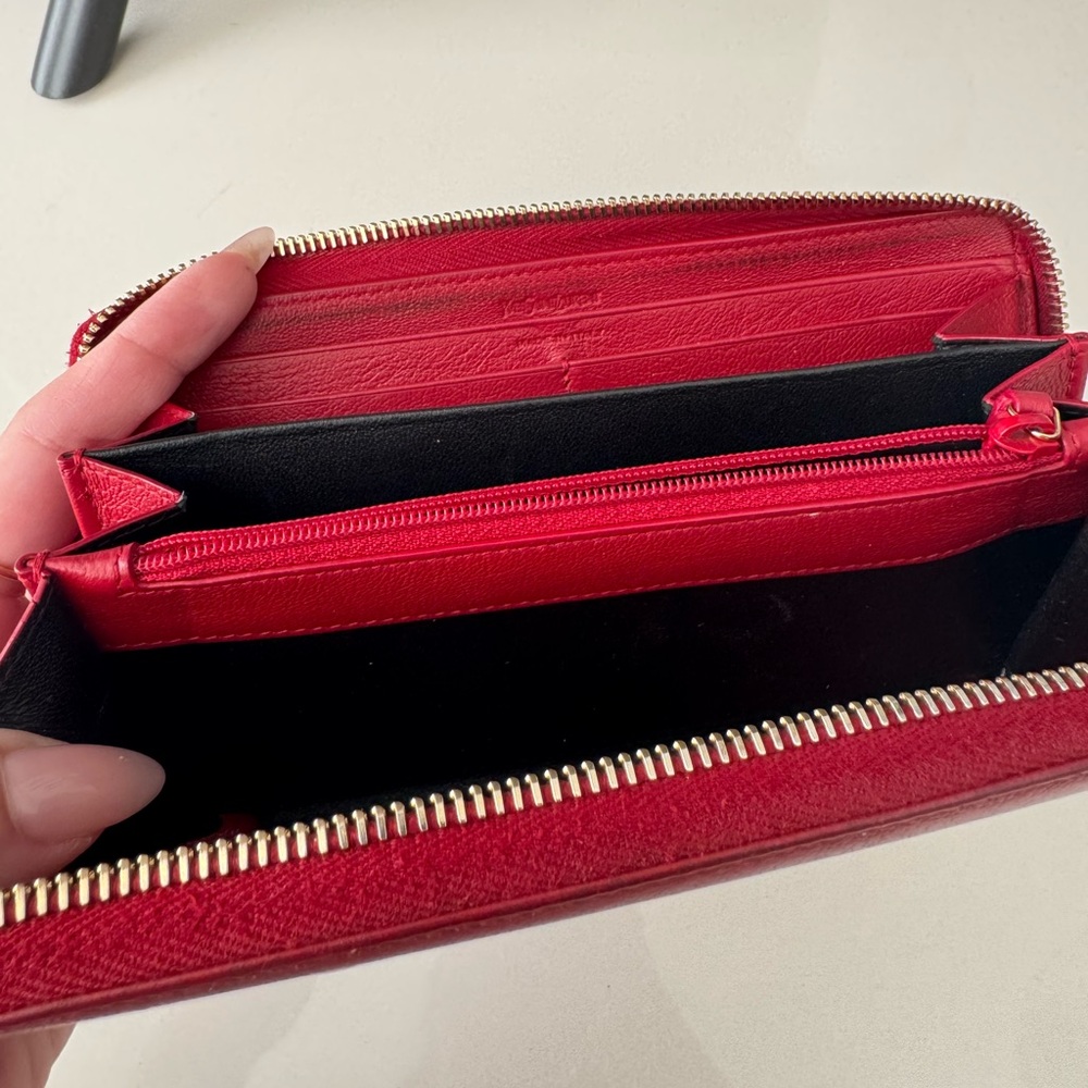 Saint Laurent Red Leather Zippy Wallet - Picture 3 of 4